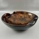Vintage Murano Italy Brown Black Gold Fleck Art Glass Bowl WithLabel