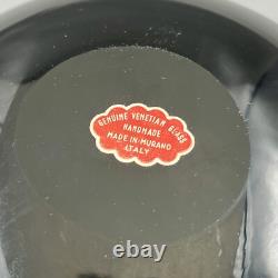 Vintage Murano Italy Brown Black Gold Fleck Art Glass Bowl WithLabel