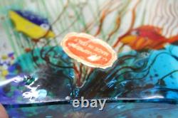 Vintage Murano Italy Glass 6 Fish Large Heavy Paper Weight With Sticker 6 Tall
