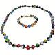 Vintage Murano Italy Glass Flower Beaded Jewelry Set 24 Necklace Bracelet