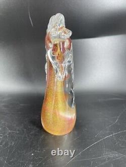 Vintage Murano Italy Glass Horse Head Sculpture Pink Gold Aventurine