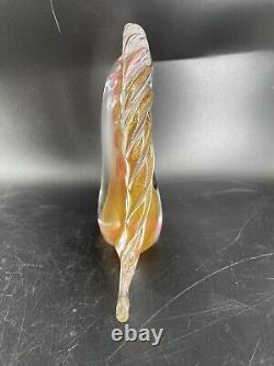 Vintage Murano Italy Glass Horse Head Sculpture Pink Gold Aventurine