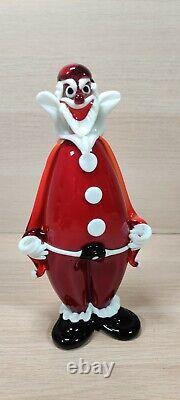 Vintage Murano Italy Glass Santa Christmas Clown / 11 Tall