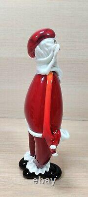 Vintage Murano Italy Glass Santa Christmas Clown / 11 Tall