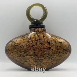 Vintage Murano Italy Gold Aventurine Art Glass Perfume Bottle 9