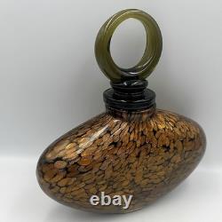 Vintage Murano Italy Gold Aventurine Art Glass Perfume Bottle 9