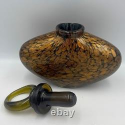 Vintage Murano Italy Gold Aventurine Art Glass Perfume Bottle 9