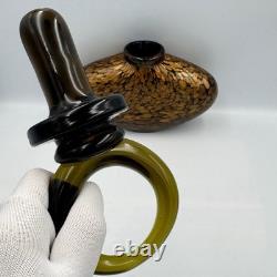 Vintage Murano Italy Gold Aventurine Art Glass Perfume Bottle 9