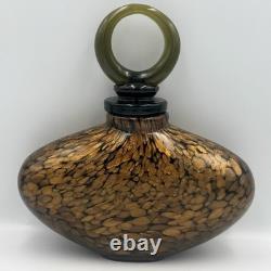 Vintage Murano Italy Gold Aventurine Art Glass Perfume Bottle 9
