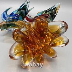Vintage Murano Italy Jordan's Importing Co JICo Double Fish Glass Sculpture 12H