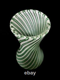 Vintage Murano Italy Latticino Seguso 11.75 Art Glass Vase