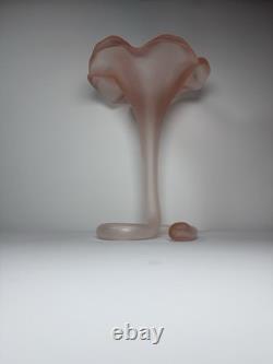Vintage Murano Italy Pink Satin Mod Art Glass Sculptural Vase Seguso attribution