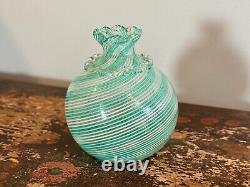 Vintage Murano Italy Reticello Art Glass Vase by Dino Martens for Aureliano Toso