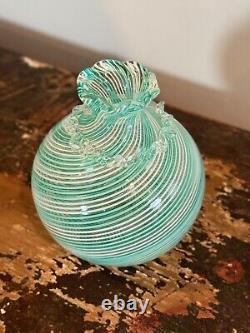 Vintage Murano Italy Reticello Art Glass Vase by Dino Martens for Aureliano Toso