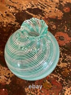 Vintage Murano Italy Reticello Art Glass Vase by Dino Martens for Aureliano Toso