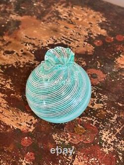 Vintage Murano Italy Reticello Art Glass Vase by Dino Martens for Aureliano Toso