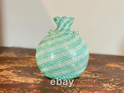 Vintage Murano Italy Reticello Art Glass Vase by Dino Martens for Aureliano Toso