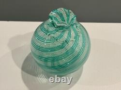 Vintage Murano Italy Reticello Art Glass Vase by Dino Martens for Aureliano Toso