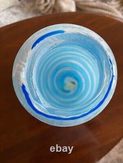 Vintage Murano Italy Turquoise Art Glass Vase 15