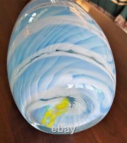 Vintage Murano Italy Turquoise Art Glass Vase 15