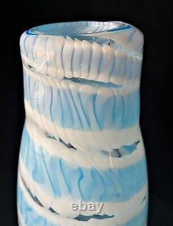 Vintage Murano Italy Turquoise Art Glass Vase 15