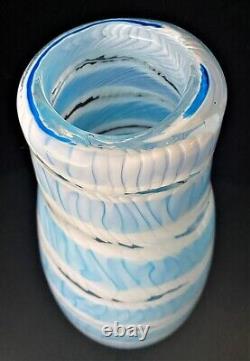 Vintage Murano Italy Turquoise Art Glass Vase 15