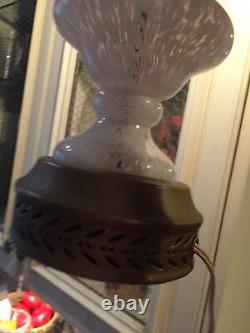 Vintage Murano Italy White Glass Lamp