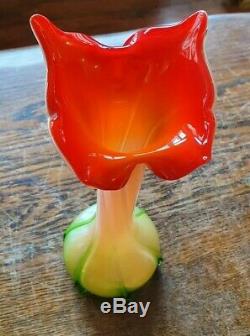 Vintage Murano Jack In The Pulpit Italian Art Glass Vase Twisted Calla Lily