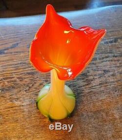 Vintage Murano Jack In The Pulpit Italian Art Glass Vase Twisted Calla Lily