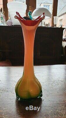 Vintage Murano Jack In The Pulpit Italian Art Glass Vase Twisted Calla Lily
