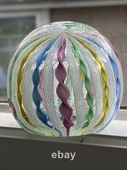 Vintage Murano Label Sticker Zanfirico Latticino Glass Paperweight Twist Ribbon