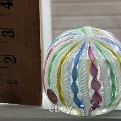 Vintage Murano Label Sticker Zanfirico Latticino Glass Paperweight Twist Ribbon