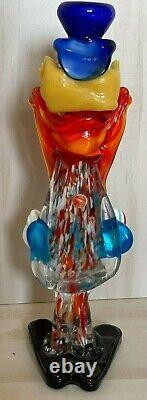 Vintage Murano Large Art Glass Clown Large Italy
