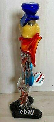 Vintage Murano Large Art Glass Clown Large Italy