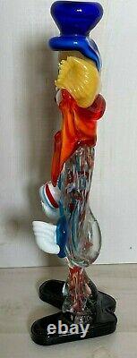 Vintage Murano Large Art Glass Clown Large Italy