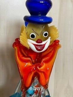 Vintage Murano Large Art Glass Clown Large Italy