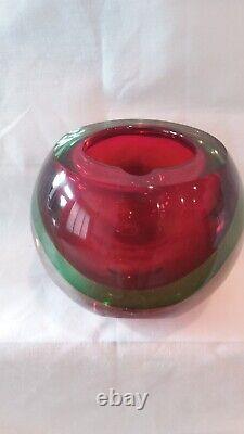 Vintage Murano Large Orb Art Glass Ash Tray Bowl Planter Display Dish