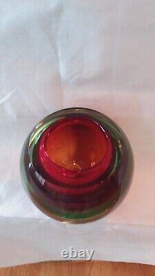 Vintage Murano Large Orb Art Glass Ash Tray Bowl Planter Display Dish