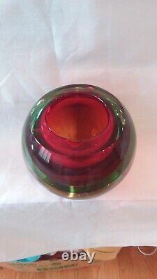 Vintage Murano Large Orb Art Glass Ash Tray Bowl Planter Display Dish