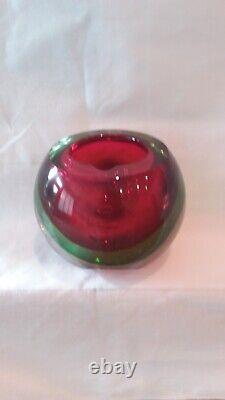 Vintage Murano Large Orb Art Glass Ash Tray Bowl Planter Display Dish