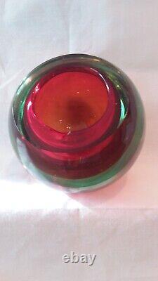 Vintage Murano Large Orb Art Glass Ash Tray Bowl Planter Display Dish