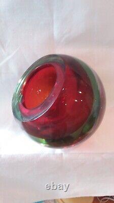 Vintage Murano Large Orb Art Glass Ash Tray Bowl Planter Display Dish