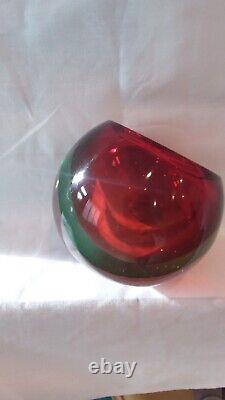 Vintage Murano Large Orb Art Glass Ash Tray Bowl Planter Display Dish