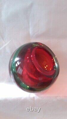 Vintage Murano Large Orb Art Glass Ash Tray Bowl Planter Display Dish