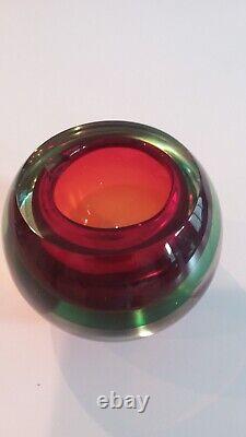 Vintage Murano Large Orb Art Glass Ash Tray Bowl Planter Display Dish