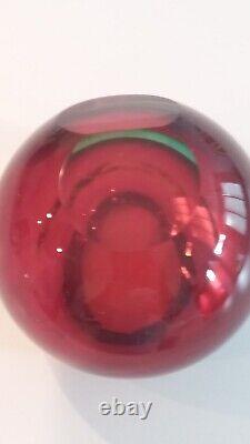 Vintage Murano Large Orb Art Glass Ash Tray Bowl Planter Display Dish