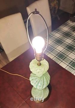 Vintage Murano Latticino Glass Interlaced Ribbon Lamp Great CONDITION