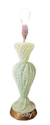 Vintage Murano Latticino Glass Interlaced Ribbon Lamp Great CONDITION