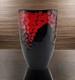 Vintage Murano Lava Glass Vase Italian Art Red Black Label 10T