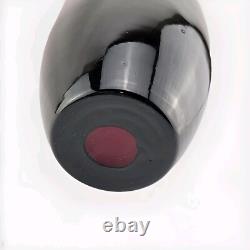 Vintage Murano Lava Glass Vase Italian Art Red Black Label 10T